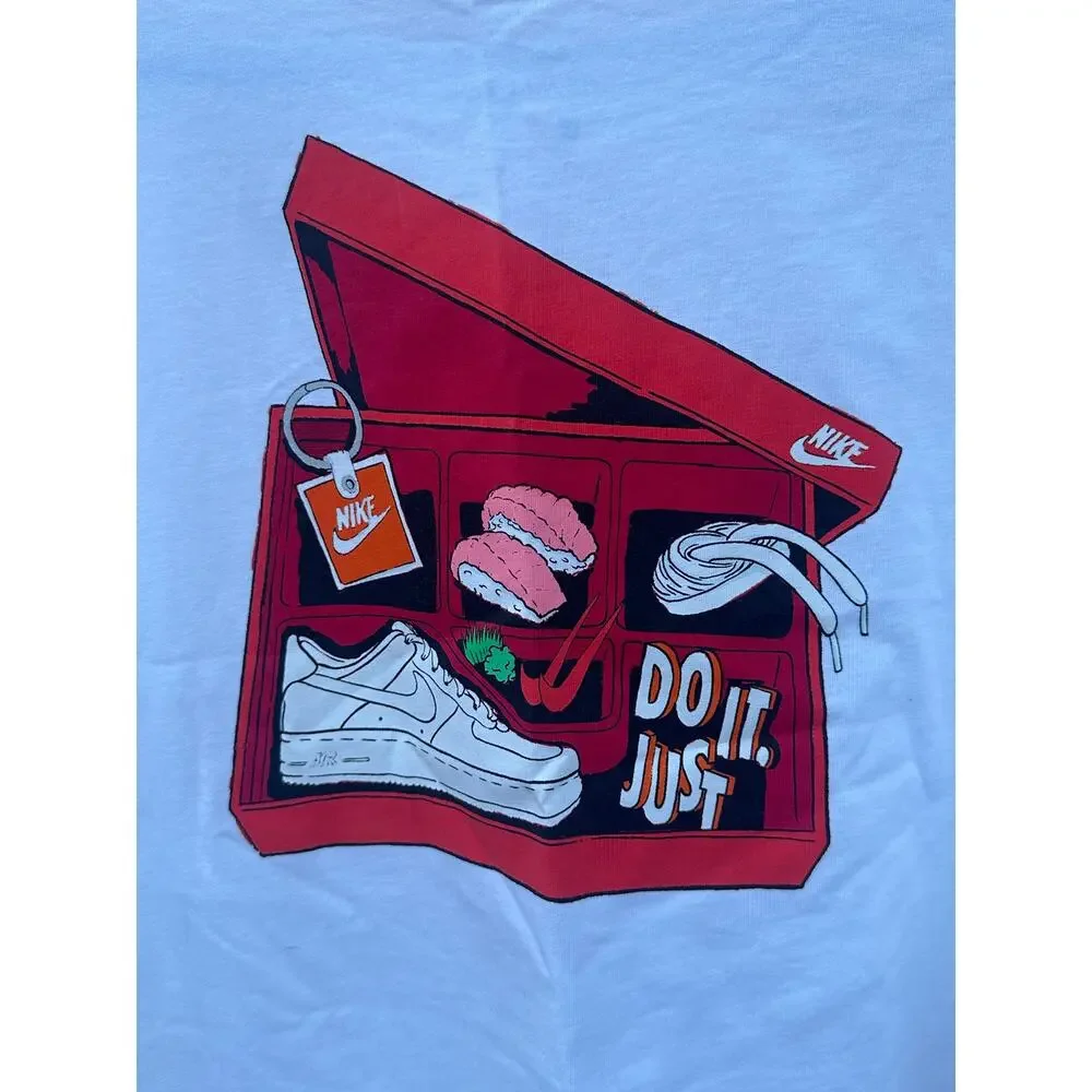 Nike Just Do It Sneaker Shoebox Graphic T-Shirt White Red Men's Large